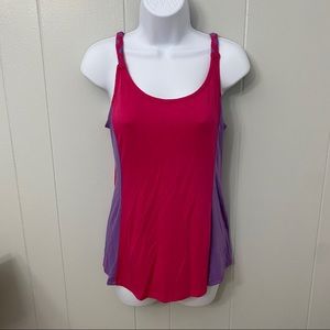 Faded Glory Pink & Purple Tank Top with Braided Strap